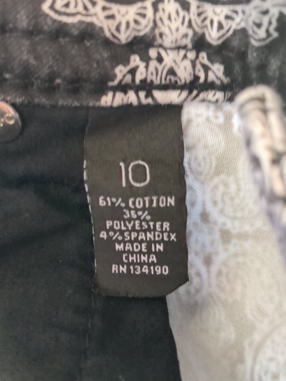 Black and White Cotton Blend Pants - Picture 14 of 14